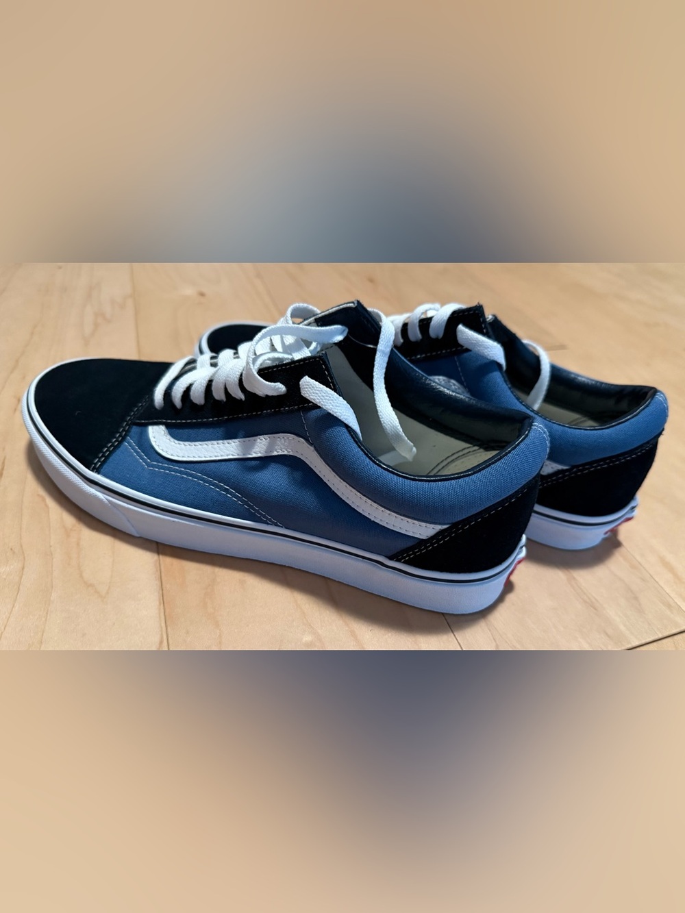 NWOB Vans Old Skool Lace Up Skate Sneakers Shoes Blue White Black Men’s US 11